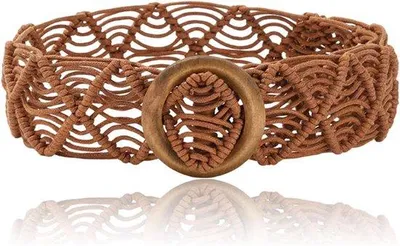 Produktbild von Rattan-Bügelfaltenriemen für Frauen - Kaffee 6cm*110cm