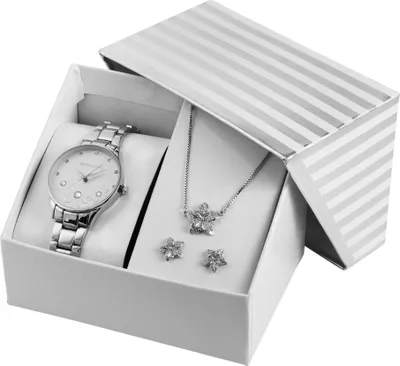 Produktbild von Excellanc Geschenkset mit Damenarmbanduhr, Halskette und Ohrsteckern