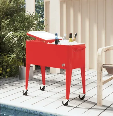 Produktbild von "im Angebot" Kühlwagen mit Rollen Rot 92x43x89 cm - Kühlboxen CC25186