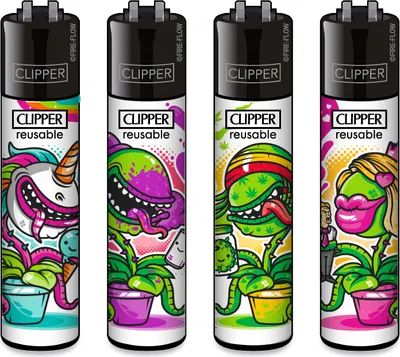 Produktbild von Clipper® Feuerzeuge 4er Set: Venus Trap