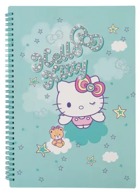 Image de Bloc-notes A4, 100 feuilles, quadrillé, spirale métallique, Hello Kitty rose, motif 1 - PATIO