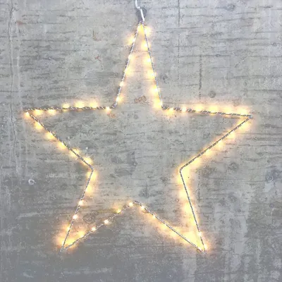 Produktbild von Lights4Christmas LED-Stern 60 LED warmweiß außen 50 cm silber