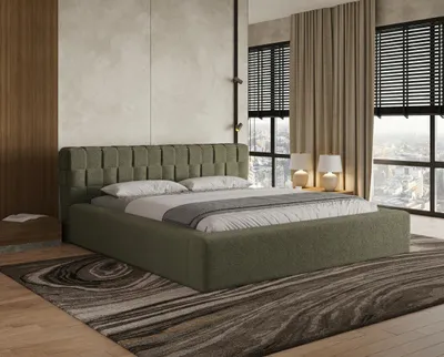 Produktbild von Chilly CUBE Polsterbett 140x200 mit Bettkasten – Doppelbett mit Stauraum, Metallrahmen & Lattenrost – Bouclé Grün, Flechtoptik - Quelle 37
