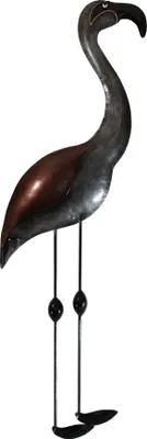 Produktbild von Wanddeko Flamingo Metall Deko Vogel Ziervogel Bild Kranich Figur Skulptur Hänger