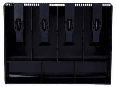 Produktbild von Geldkassetten Kassenschublade mit Fächern für Bargeld und Münzen 12,6 x 9,6 x 1,4 Zoll (Schwarz) zur Verwaltung und Aufbewahrung von Bargeld