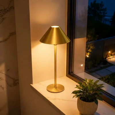 Produktbild von LED Tischlampe kabellos mit Akku - 360° Drehbar Touch Dimmbar Nachttischlampe Modern für Schlafzimmer Wohnzimmer Balkon Deko Kabellose Akku Lampe