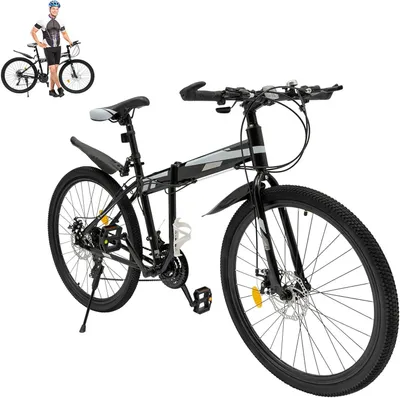 Productafbeelding van Mountainbike - 26 inch fiets - Buitenfietsen - 21 versnellingen - Tot 150kg - Zwart zilver