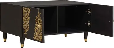 Immagine prodotto di vidaXL Tavolino nero 80 x 50 x 40 cm in legno massiccio di mango