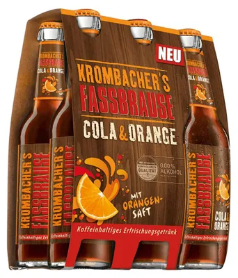 Obrázek produktu pro Krombacher Fassbrause Cola Orange nealkoholický nápoj 330ml 6-pack