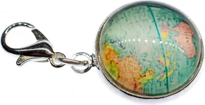 Produktbild von Cabochon Charm Globus Weltkarte Welt Miniblings Anhänger Charms Armband All Blau