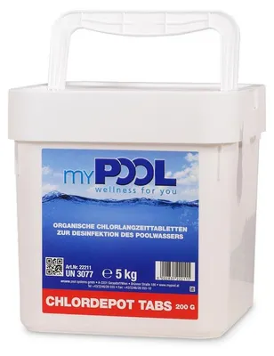 Produktbild von myPOOL Chlordepot Tabs Langzeittabletten 200gr. | 5,0 kg