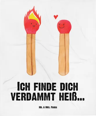 Produktbild von Mr. & Mrs. Panda Babydecke Streichhölzer - Weiß - Geschenk, Freundin, Kinderdecke, Liebesgeschenk, Liebesbeweis, Fleecedecke, Erstlingsdecke, Plaid, Schlummerdecke