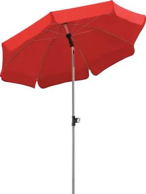 Produktbild von Mittelstockschirm Schneider Schirme Locarno Ø 150 cm rot mit UV-Schutz 50+, wasserabweisende Polyesterbespannung, Aufspa