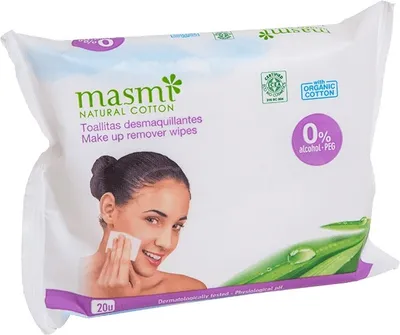 Produktbild von Bio Make-UP Reinigungstücher 100% Baumwolle Masmi 20 St