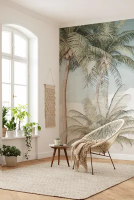 Produktbild von Komar Vlies Fototapete - Palm Oasis - Größe: 200 x 280 cm (Breite x Höhe) - 2 Bahnen, Wohnzimmer, Schlafzimmer, Tapete