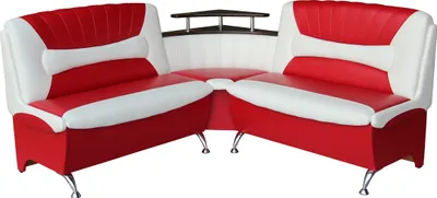 Produktbild von Eckbank Arabika 173x173 cm Sitzbank Polsterecke in rot-weiß Kunstleder mit Ablage Stauraum