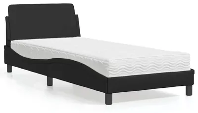Obrázok produktu pre vidaXL Posteľ s matracom "Dover" čierna 80x200 cm Imitácia kože