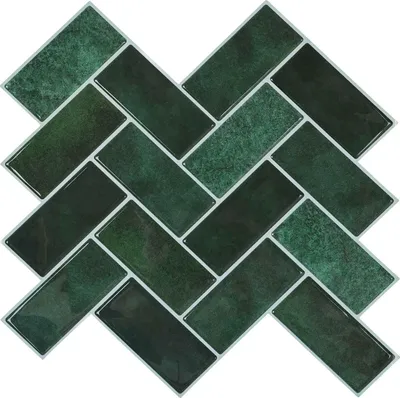 Produktbild von vidaXL Fischgrätenfliese 20 pcs Dunkelgrün 30 x 30 cm