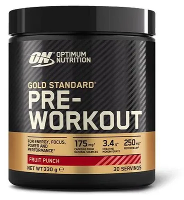 Zdjęcie produktu dla Optimum Nutrition Gold Standard Pre-Workout - 330 g puszka Fruit Punch