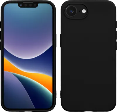 Produktbild von Für iPhone 16e(2025) Schwarz Silikon Hülle TPU Case mit Kameraschutz und 2 Stück Panzerglas 9H Bildschirm Schutzglas