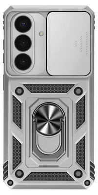 Produktbild von Avizar, Hülle mit Ringhalter und Kameraschiebeschutz für Samsung Galaxy S26, Silber