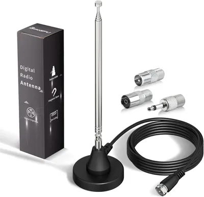 Produktbild von DAB+ UKW Radioantenne Digitale Teleskopantenne für den Innenbereich mit Magnetfuß 3 m Verlängerungskabel für 75 Ohm DAB FM Radio Tuner Stereo Empfäng