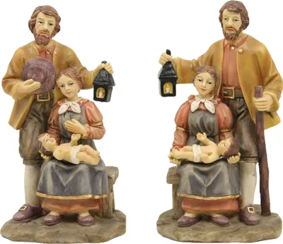 Produktbild von Krippenfiguren Heilige Familie 2er Set 10 cm Polyresin Deko