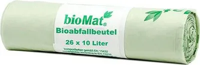 Produktbild von bioMat Kompostbeutel auf Stärkebasis 10?L 50?cm x 42?cm mit Tragegriff – 936 Stück