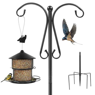 Produktbild von Schäferhaken Garten 193cm Verstellbar Doppelhaken 17mm Metallrohr Schmetterlingskopf 5-Zacken-Basis