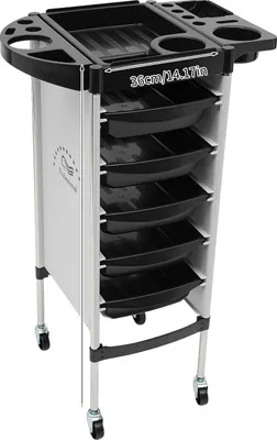 Obrázek produktu pro Kadeřnický vozík, 5 zásuvek, snadná ovladatelnost, černý