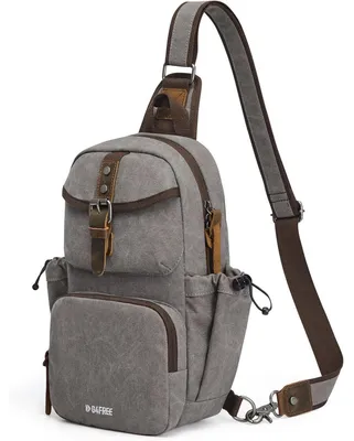 Produktbild von Canvas Brusttasche Herren Uni Retro Schultertasche Grau