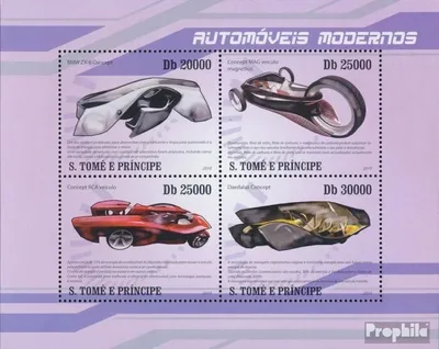 Produktbild von Briefmarken Sao Tome e Principe 2010 Mi 4353-4356 Kleinbogen (kompl. Ausgabe) postfrisch Moderne Autos