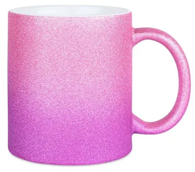 Produktbild von Plottermarie Sublimationsrohlinge Sublimations-Tassen für personalisierte Geschenkideen – Sublimationsrohlinge, Fotogeschenke, Personalisierung & DIY Glitzertasse mit Verlauf Purple-Pink 2er Set