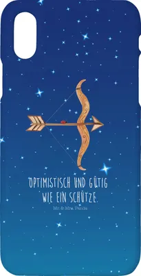 Produktbild von Mr. & Mrs. Panda Iphone 10 Handyhülle Sternzeichen Schütze - Sternenhimmel Blau - Geschenk, Schützenfest, Geburtstag Dezember, Handy, Hülle, Cover, X, November