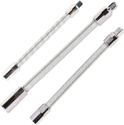 Produktbild von 3-teiliges Set flexibler Edelstahlverlängerungen in Silber, 1/4", 3/8", 1/2".