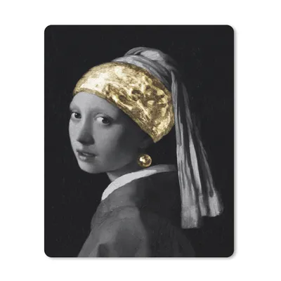 Produktbild von MuchoWow® Mauspad Mousepad Mädchen mit einem Perlenohrring - Vermeer - Gold 30x40 cm - Mousepads - Maus Mat - Pad - Mausunterlage - Mausmatten
