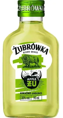 Obrázok produktu pre Likér Żubrówka, príchuť kyslej jablka, 90 ml