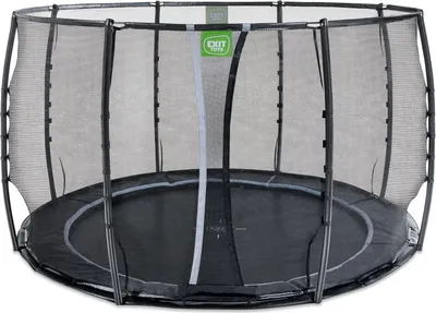 Obrázok produktu pre EXIT Dynamická trampolína na úrovni zeme, priemer 305 cm, s bezpečnostnou sieťou – čierna