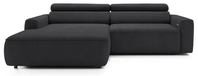 Image de Selsey Fando - Canapé d'angle avec fonction lit, en forme de L, 4 places, revêtement en velours gris foncé, 252 cm