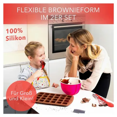 Produktbild von Silikon Brownie Backform (2er Set) BPA-frei mit Antihaftbeschichtung