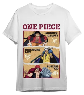 Produktbild von One Piece Monkey D. Ruffy, Trafalgar Law & Eustass Kinder-T-Shirt fü r Erwachsene