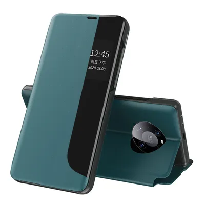 Obrázek produktu pro Flipové pouzdro pro Huawei Mate 40 Pro,Polyuretankůže pouzdro s okénkem a funkcí stojánku zelené