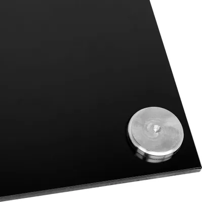 Image de Rack TV noir 100 cm avec support en verre Support pour écran Étagère pour moniteur