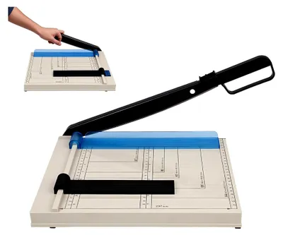 Produktbild von Papierschneider A4, Hebelschneider für A4/B5/A5/B6/B7, 12 Blatt Kapazität, Schneidemaschine für Papier, Karten, Fotos