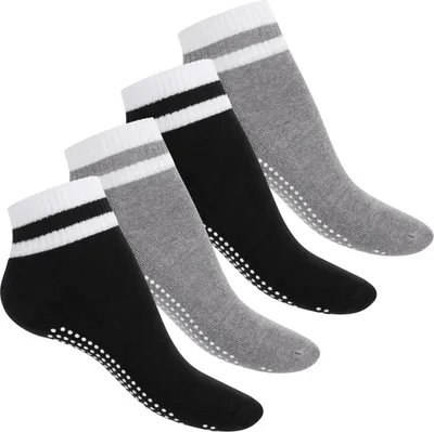 Produktbild von Celodoro Damen und Herren Yoga & Wellness Socken (4 Paar) ABS Söckchen mit Frottee-Sohle - Variante 3 43-46