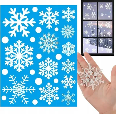 Produktbild von WEIHNACHTSSTICKER DEKORATIONEN FÜR FENSTER SCHNEEFLOCKEN Schneeflocken Dekoration