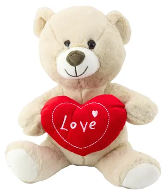 Immagine prodotto di Peluche Orsetto Con Cuore Crema Beige 30cm