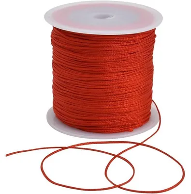 Productafbeelding van Nylonkoord, 1 mm x 91,4 meter, rood, voor sieraden maken en knutselen