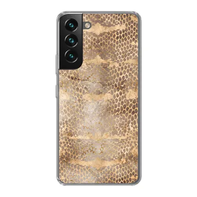 Produktbild von MuchoWow® Handyhülle Schutzhülle Hülle für Samsung Galaxy S22 Plus Schlangendruck - Gold - Braun Silikon Softcase Handy Hülle - Schutzabdeckung
