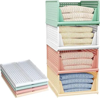 Produktbild von Famanu Aufbewahrungsboxen Set - 4 faltbare Organizer in bunten Farben